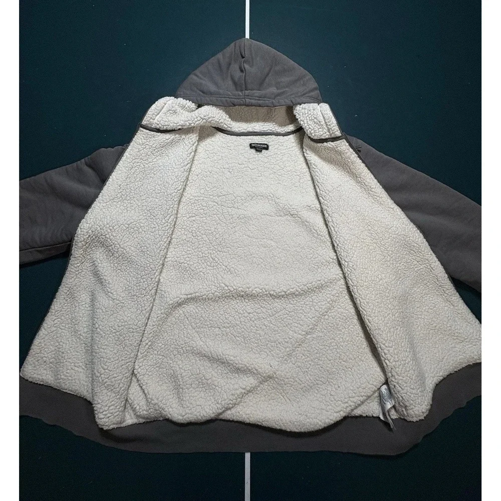 True Religion‎ Buddha Sherpa Lined Full Zip Hoodie Sweatshirt Men's Large Gray